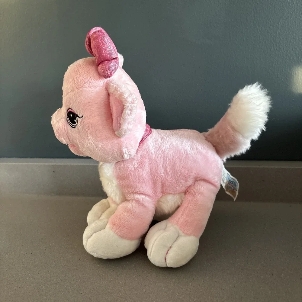 Animal Alley Pink Cat w/ Bow Plush Toy Toys 